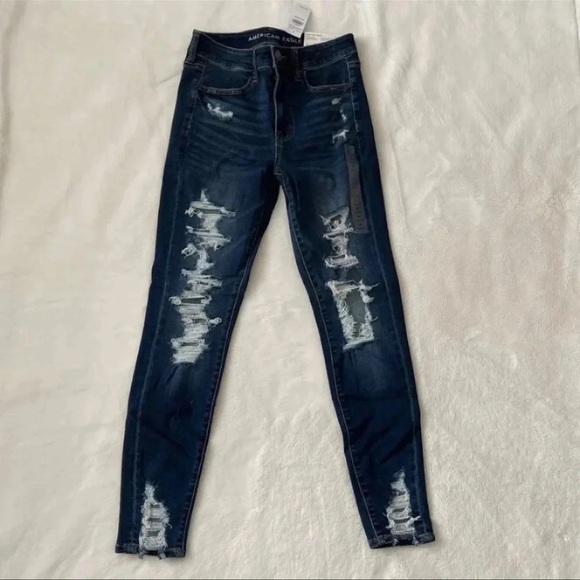 (NWT) American Eagle Women’s Ripped High-Waisted Jegging Jeans. - Picture 6 of 13